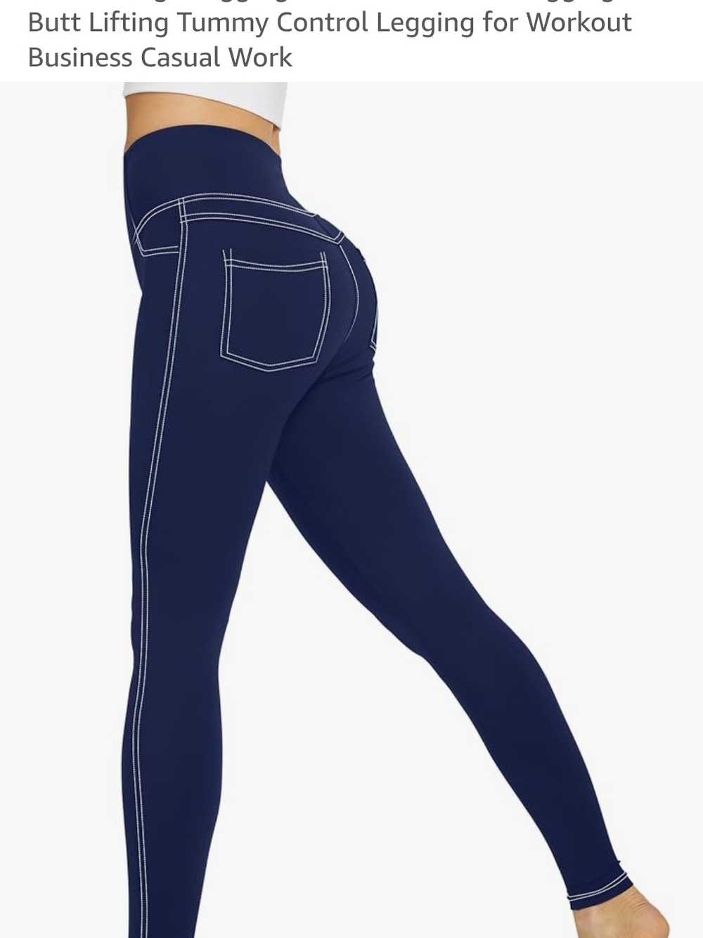 Navy Butt-Lifting Tummy Control Leggings